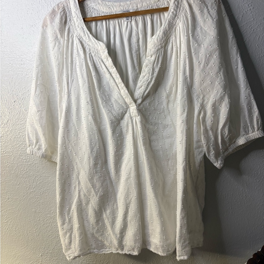 Crown & Ivy White Textured Blouse - Picture 2 of 5